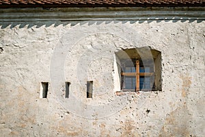 Old window in the castle wall