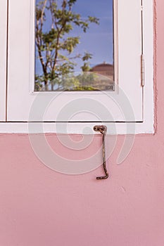 Old window of Chino-Portuguese architectural style photo