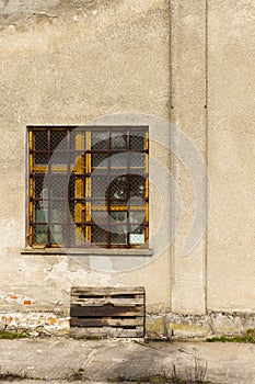 Old window in a concret wall.