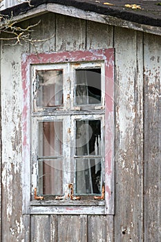 Old window in a decayed House