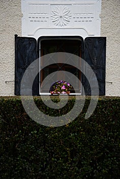 Old Window with fence and windowblind