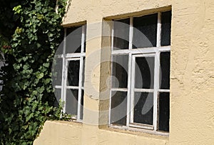 Old window frames in the old House