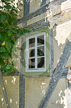 Old window on the half-timbered house
