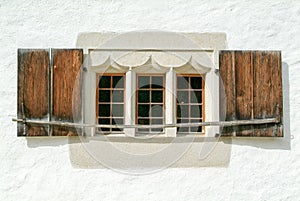 Old window of a house in Ballenberg