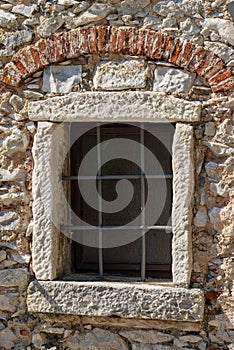 Old Window with Iron Grating - Tuscany Italy