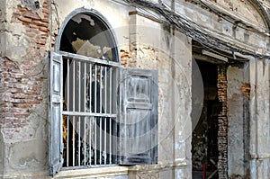 Old window on old wall