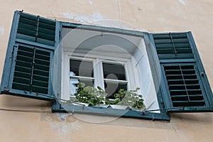 Old window with shutters