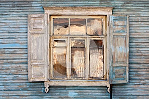 Old window on a wall