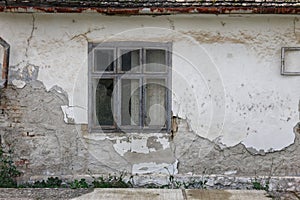Old windows on a abandoned house