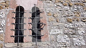 Old Windows with Metal Bars