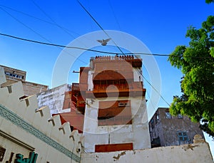 Old windows Overlooking over Historic jeddah yard