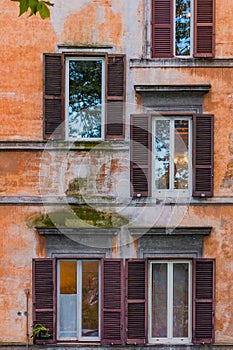 Old windows in Rome Italy