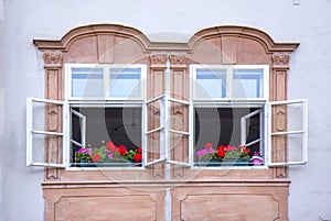 Old windows in Salzburg, Austria