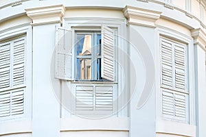 Old windows with shutters photo