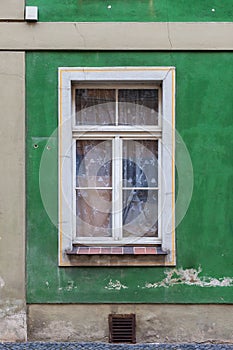 Old windows in the tenement house