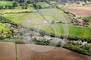 Old Windsor Weir on the River Thames, Berkshire - Aerial View