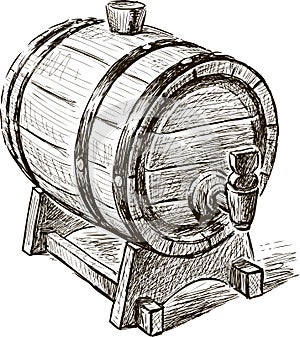 Old wine barrel