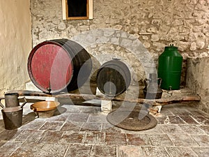 An old wine cellar in a typical Spanish country house.