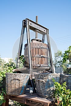 Old wine press on Santorini