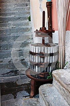 Old wine press in village