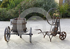 Old wine press at the vineyard in Provence