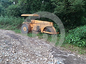 Old wintage tree road stone