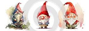 The old wise forest gnomes are little fairy-tale people with a long gray beard