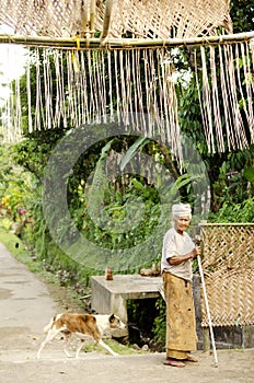 Old woman in bali indonesia village