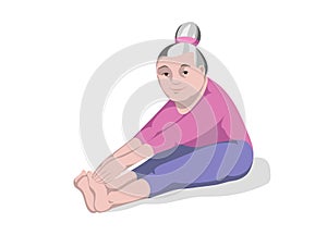 Old woman do yoga. Healthy active lifestyle older people.