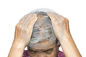 Old woman felt a lot of anxiety about hair loss issue