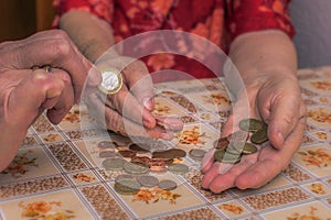 Old woman with financial problems