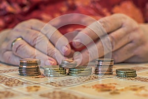 old woman with financial problems photo