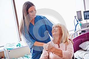 Old woman in hospital