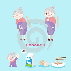 Old woman with osteoporosis