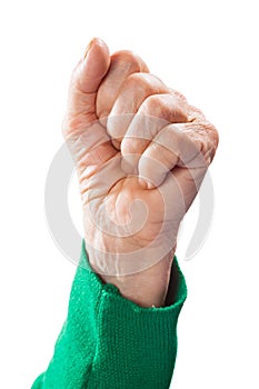 Old woman`s fist