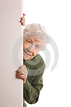 Old woman spies photo