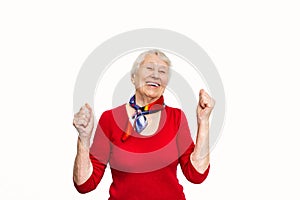 Old Woman with surprised expression on her face