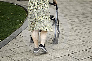 Old woman with walker