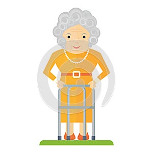 Old woman with walker