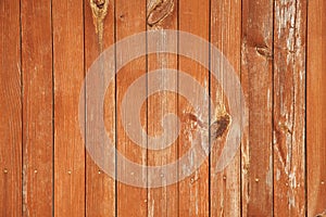 Old wood background with shabby red paint.close-up