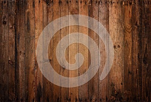 Old wood background texture. Vintage weathered rough planks with rusty nails