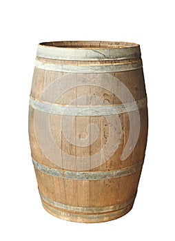 Old wood barrel isolated