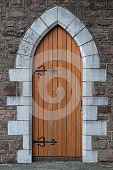 Old Wood Cathedral Door in Europe