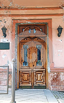 Old wood door