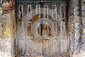 Old wood folding doors texture