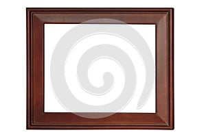 Old wood frame isolated on white background