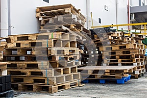 The old wood pallets, Stacks of old pallets.