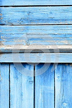 Old Wood Peeling Blue Paint