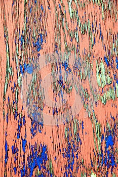 Old wood peeling paint background