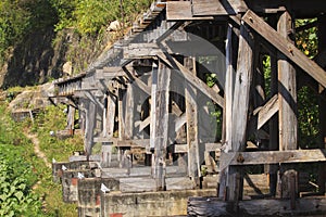 Old wood structure of dead railways bridge important landmark an